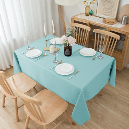 Biscaynebay Tablecloth for Rectangle Tables-90x132 Inch Aqua Blue Outdoor Picnic Table Cover-Rectangular Folding Table Cloths Water Resistant for Kitchen Camping Dining Room Patio Banquet Party