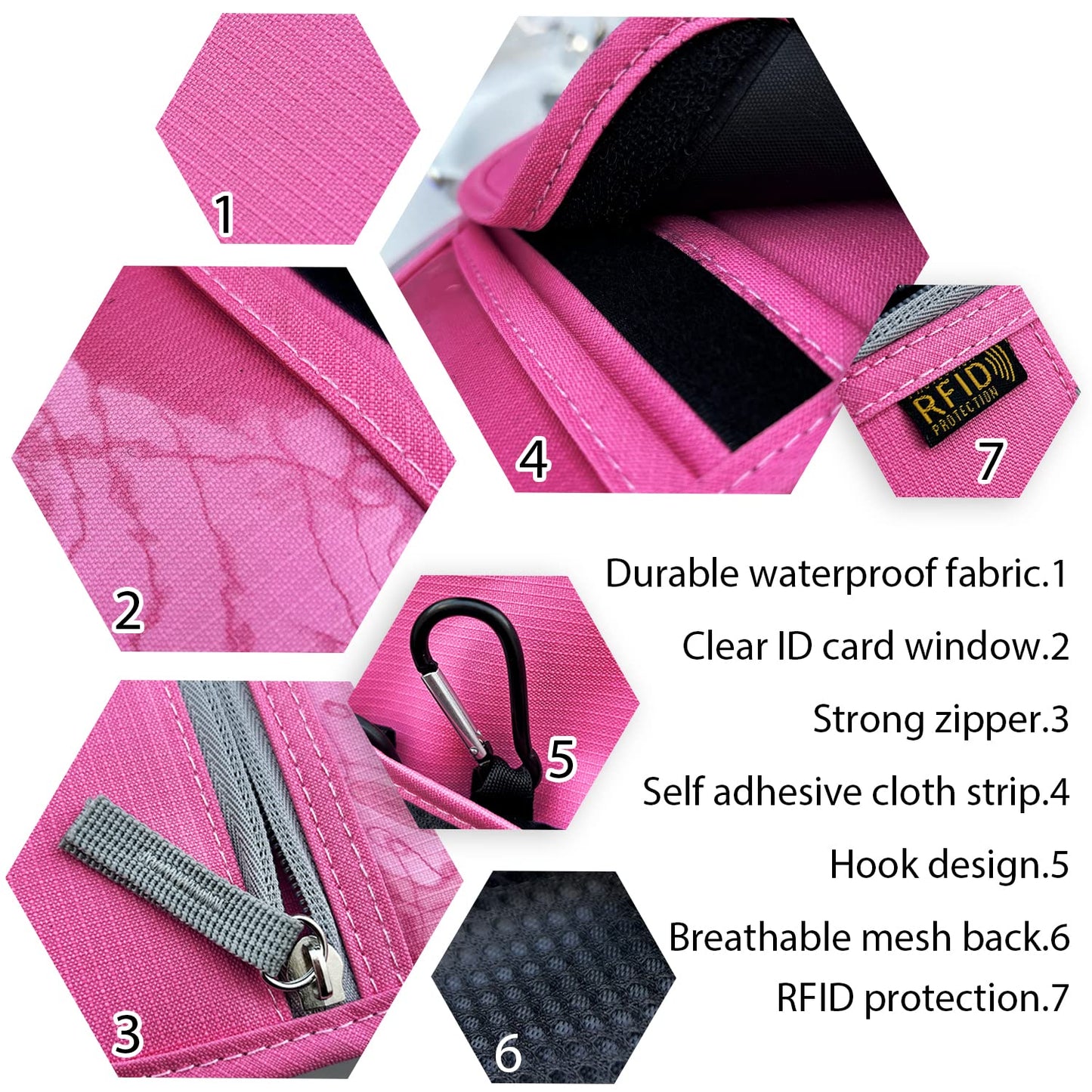 Travel Neck Wallet, RFID Blocking Passport Holder with Adjustable Neck Strap for Men and Women to Keep Cash, Credit Cards and Travel Documents Safe - Rose