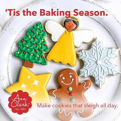 Ann Clark Faces of Christmas Cookie Cutters 3-Pc. Set (Santa Face, Reindeer Face, Snowman Face) Made in USA
