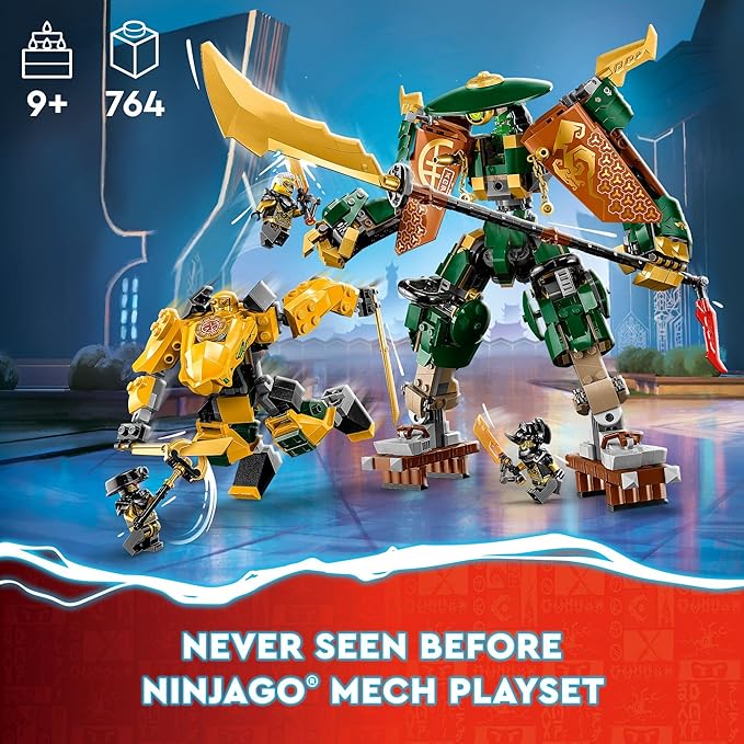 LEGO NINJAGO Lloyd and Arin’s Ninja Team Mechs 71794 Building Toy Set Featuring 2 Mechs and 5 Minifigures Idea for Teen Boys Girls and Kids Ages 9 and Up who Love Ninja Adventures