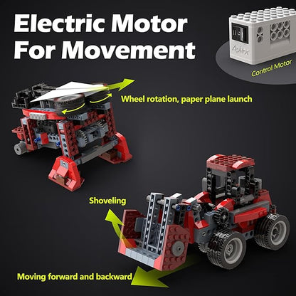 Robot B STEM Kits - Includes Large Storage Organizer 8 in 1 Electric Monster Truck Building Toys for Kids 6-8 8-10 Educational Construction Science Kit for Boys 6-12 Christmas Birthday Gift