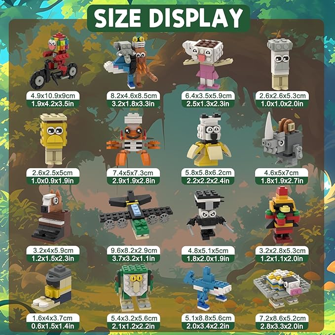 Italian Brain Rot Unique Cartoon Characters Building Blocks 16 in 1 Educational &amp Entertaining Gift Idea for Adults