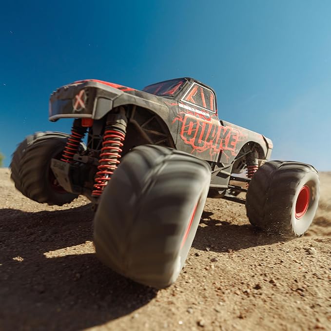 ARRMA RC Truck 1/16 Quake GROM 4X4 RTR Brushed Monster Truck (Battery &amp Charger Included) Red ARA2137T1