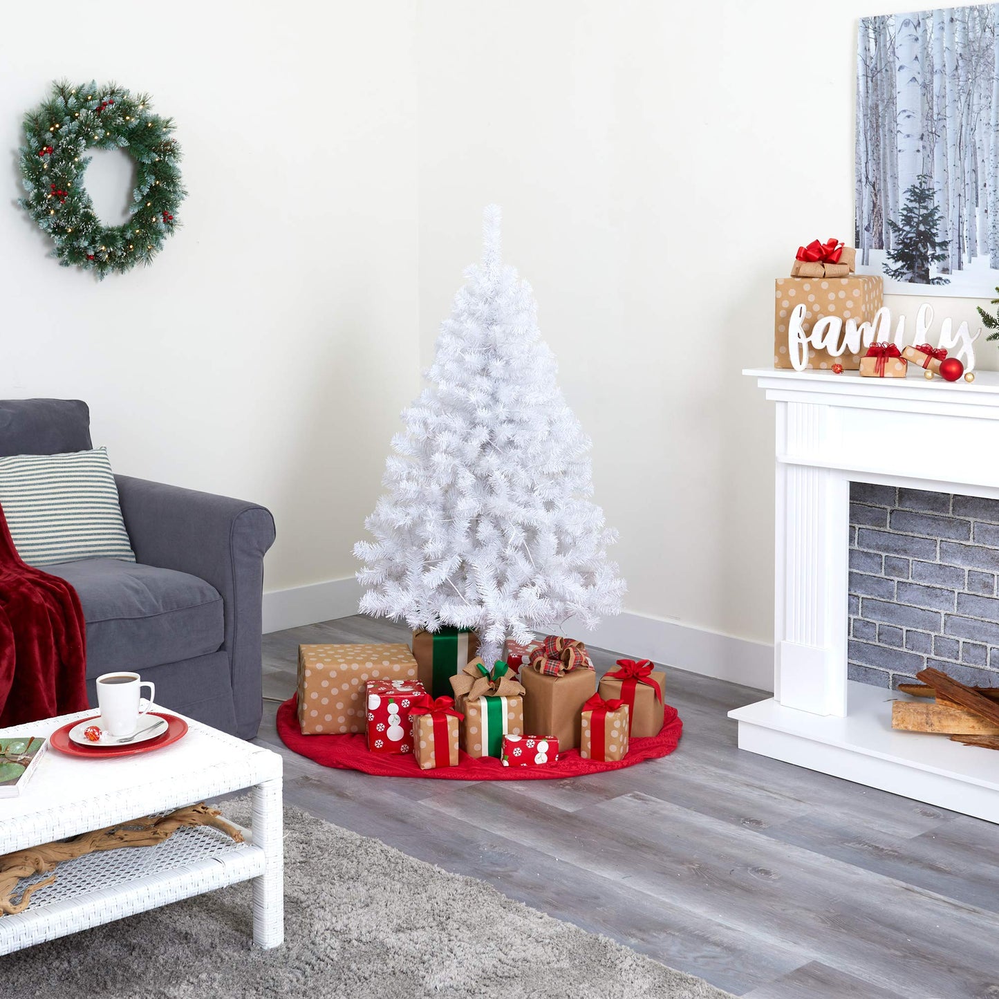 Nearly Natural 6ft. White Artificial Christmas Tree with 680 Bendable Branches