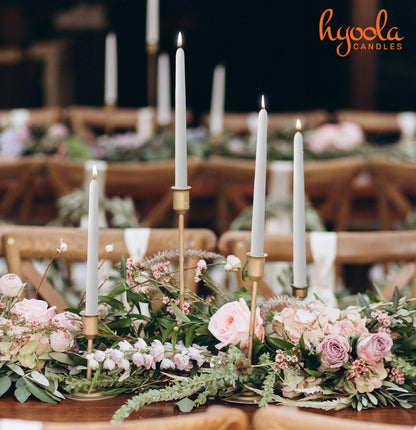 Hyoola 12 Pack Tall Taper Candles - 10 Inch White Dripless, Unscented Dinner Candle - Paraffin Wax with Cotton Wicks - 8 Hour Burn Time