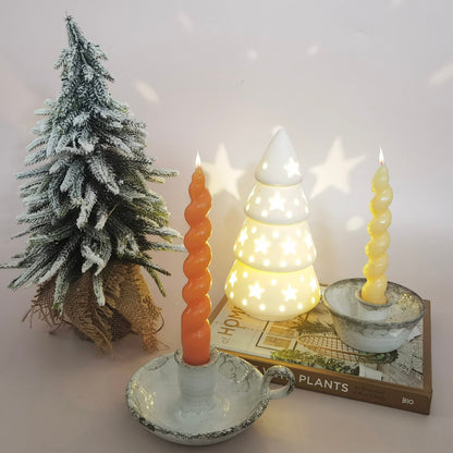 Kendiis Candle Holder Ceramic Candlestick Holder, Candlelight Stand for Spell Candles, Taper Candles, and Incense, Halloween Christmas Dining Room Home Decoration Display