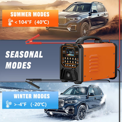 DCACNLE Car Battery Charger Heavy Duty,12V/24V Portable Smart Trickle Charger Battery Maintainer,Maintenance/Winter Mode,for AGM Auto Motorcycle Truck Rv Lawn Mower - for Lead Acid Batteries