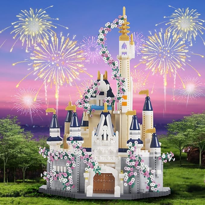 3100PCS Dream Castle Micro mini Building Blocks(Not Compatible with Lego)A Ideals Dream DSN Palace Achitecture with Sakura Serie Model Building Blocks Set Unique Present Toys for 14+
