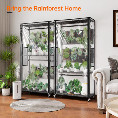 Bstrip Indoor Greenhouse Cabinet with Pegboard, Indoor Greenhouse with 4 Pack 96W Full Spectrum Grow Light for Indoor Plant, Foliage Plants, 29.5"x13.8"x59"