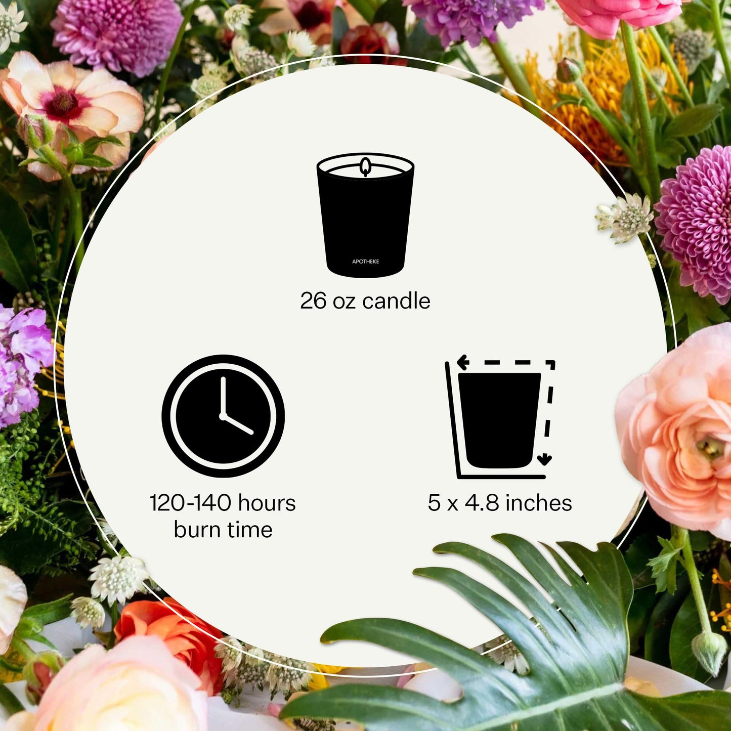 Apotheke 3-Wick Scented Candles for Home, Black Iris Oak - 26 oz Soy Wax Aromatherapy Jar Candle Gift for Women & Men with Perfume-Grade Essential Oils - Black Pepper, Cinnamon, Musk & Violet