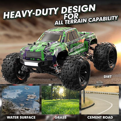 Jetwood 1/16 Fast Remote Control Car for Adults Electric 4WD RTR RC Cars High Speed RC Truck Gifts for Boys Max 38 kph Offroad RC JC16W with 2 Batteries
