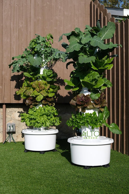ALTO GARDEN GX Hydroponic Tower | Vertical Planter Tower | Hydroponics Growing System Kit | Food Grade with 24 Net Pots (with LED Grow Lights)