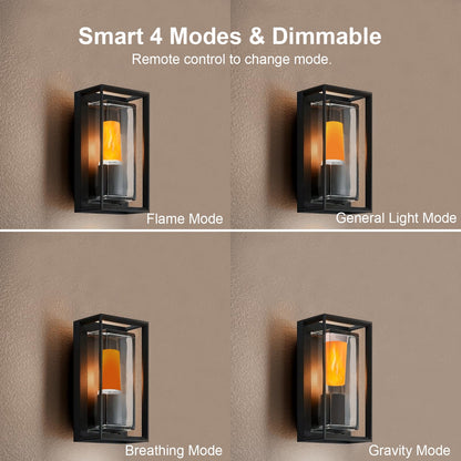 Upgraded LED Flame Light, Rechargeable Flame Lamp with Remote & Timer, 4 Modes Upside-Down Effect, Waterproof Battery Operated Dimmable Flameless Candles for Camping Indoor Outdoor Decor, 2 PCS