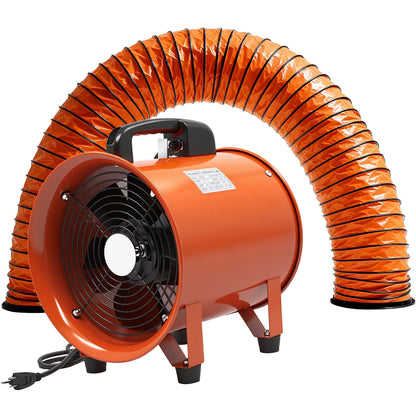 dreamdragon Upgraded 10-Inch Utility Blower Fan, Portable Industrial Exhaust Fan with 33ft Flexible Duct Hose, 3300 RPM Low-Noise Ventilator for Workshops Warehouses and Basements