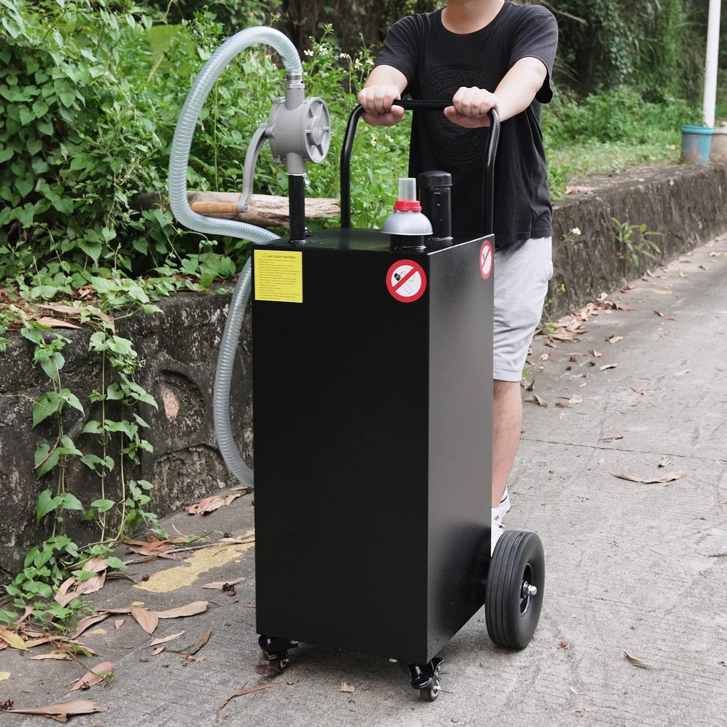 30 Gallon Gas Caddy - Portable Fuel Tank with Pump Gasoline Tank Portable Fuel Storage Tank for Boat, Car,Garden, Lawnmower, ATV