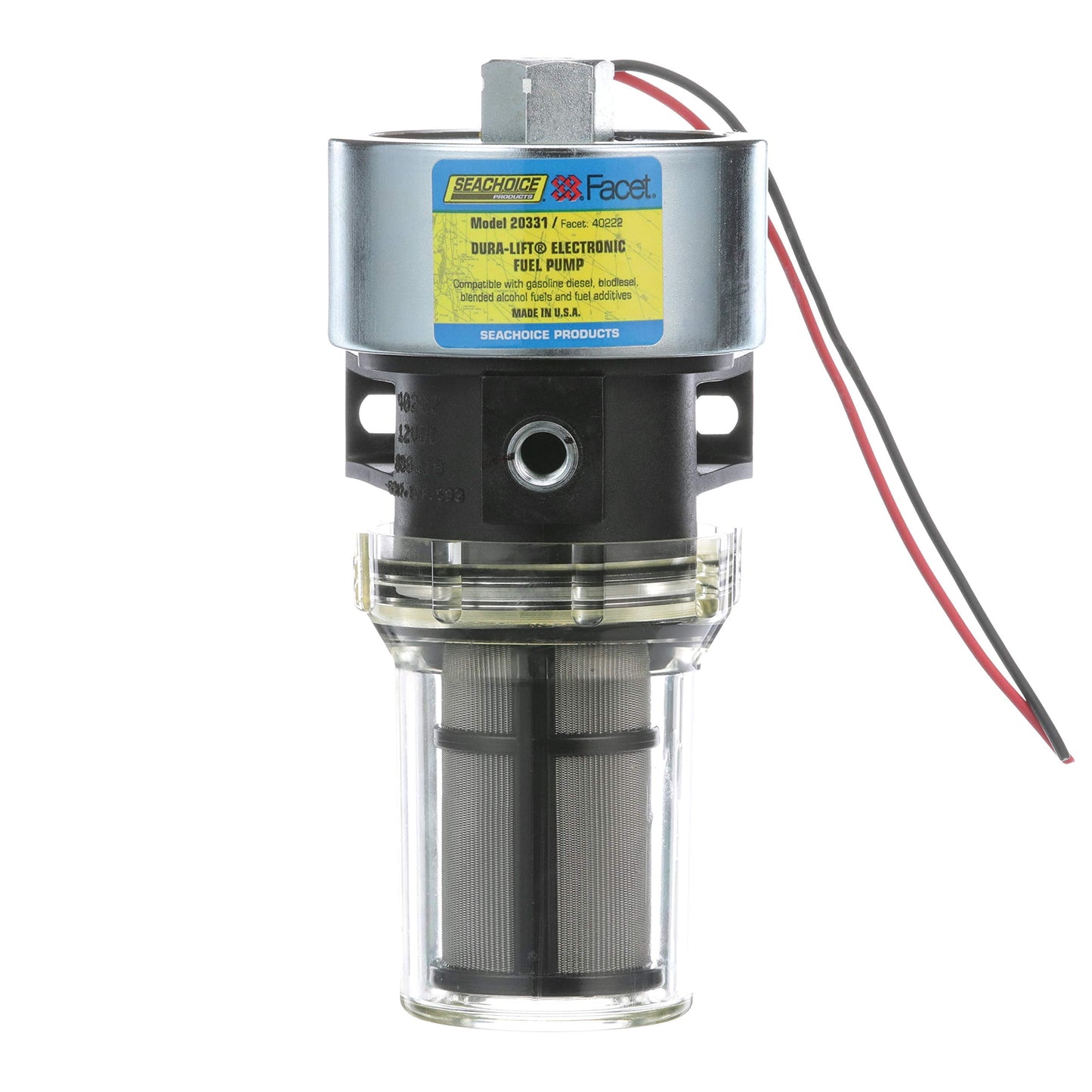 SEACHOICE Dura-Lift Electronic Fuel Pump, Solid State Construction, 120 in. Lift, 11.5-9 PSI, 33 GPH