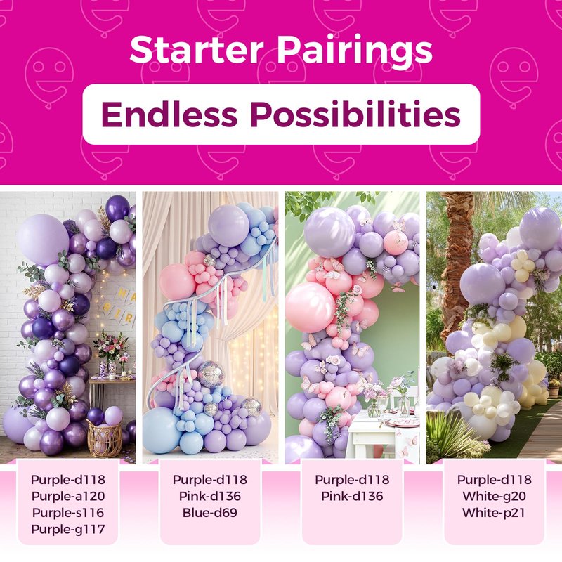 Bezente Pastel Purple Latex Party Balloons - 8 Pack 36 inch Large Thick Lavender Light Purple Lilac Balloons for Bridal Shower Gender Reveal Wedding Graduate Party Decorations
