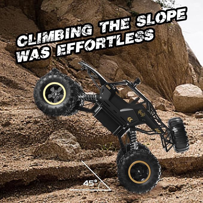 RC Cars Remote Control Car 1:12 Off Road Truck Metal Shell LED Headlights Offroad Monster RC Truck 4x4 All Terrain Hobby RC Cars Toys for Boys Kids Adults Gifts 8-12