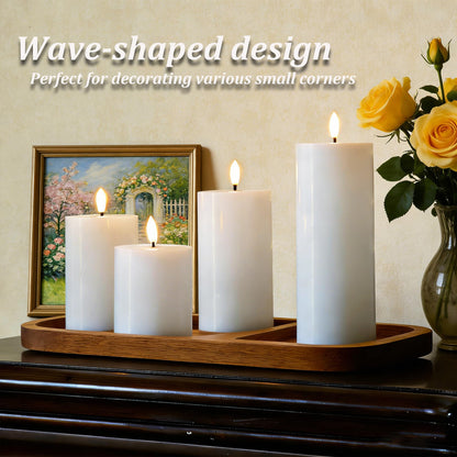 JOIONE Battery Operated Candles with Remote, LED Flameless Real Wax Pillar Candles Set of 4, Timer Function, Safe Home Décor for Living Room, Bedroom, and Dining Table, White