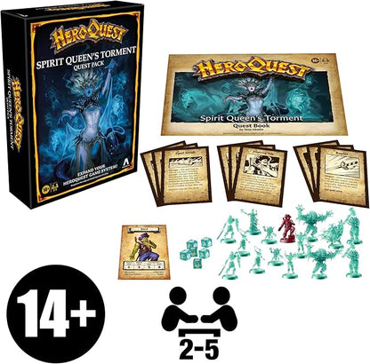 Avalon Hill HeroQuest Spirit Queen's Torment Quest Pack Requires HeroQuest Game System to Play Dungeon Crawler Games Ages 14+ 2-5 Players Strategy Games