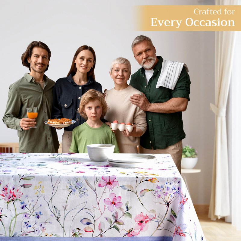 Maison d' Hermine Table Cloth Square Table 100% Cotton 54 x 54 Inches Tablecloth Reusable Decorative for Dining Kitchen Room Farmhouse Home Gifts for Mothers Day Spring Summer - Summer Floral