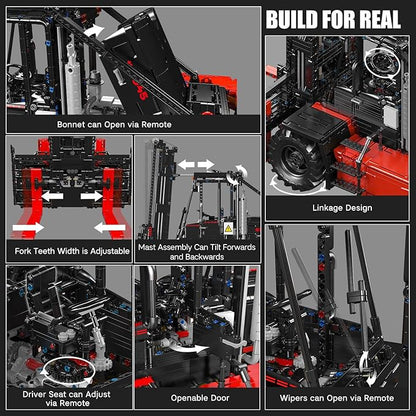 Mould King Technique Forklift Truck Toy 1:6 Scale 17045 Building Blocks Kit MOC Remote Control Heavy-Duty Shelf Lifted Truck Model Toy Gifts Toys for Age 14+/Adults (4579 Pieces)