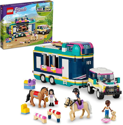 LEGO Friends Horse Show Trailer 41722 Horse Toy for 8 Plus Year Old Girls and Boys with 2 Horses SUV Car and Riding Accessories Animal Playset Gift idea