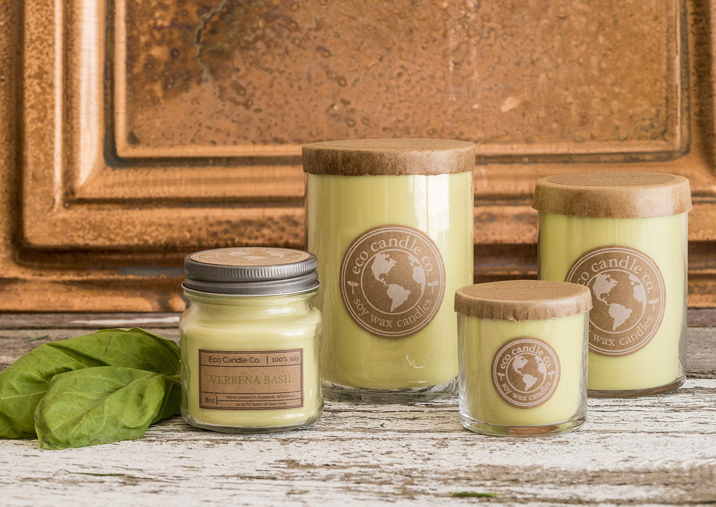 ECO CANDLE CO. Recycled Candle, Dirt, 26 oz. Double Wick - Scents of Fresh Garden Soil - 100% Soy Wax, No Lead, Kraft Paper Label & Lid, Hand Poured, Phthalate Free, Midwest Grown Soybeans
