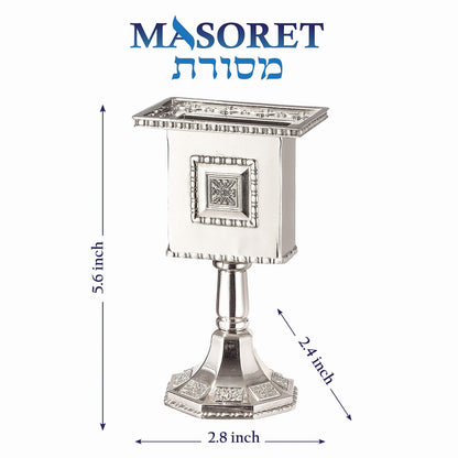 MASORET Nickel Havdalah Candle Holder 5.6 Inches Octagon Havdalah Candle Holder, Elegant Jewish Hanukkah Candleholder Stand