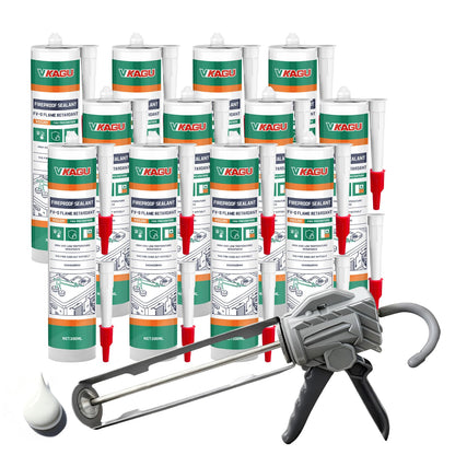 VGS201 High Temperature Sealant Caulk, White Color Fireplace Sealant Fireproof Caulk, 10.15 Fl Oz, 12 Pack Fast-Drying Formula, Suitable for Ovens, Stoves, and Chimneys