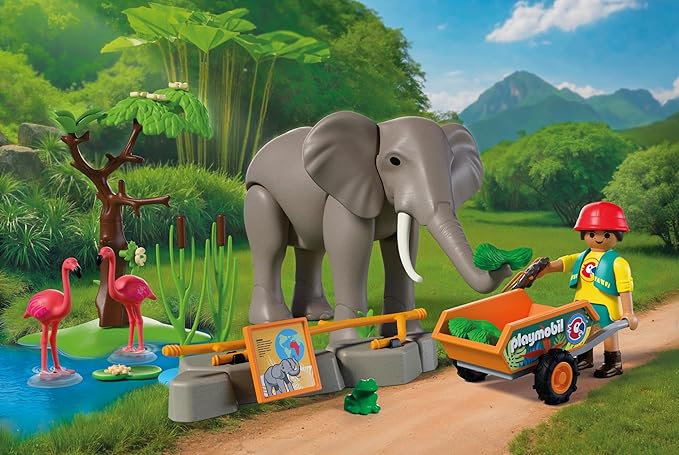 Playmobil Elephant with Zookeeper