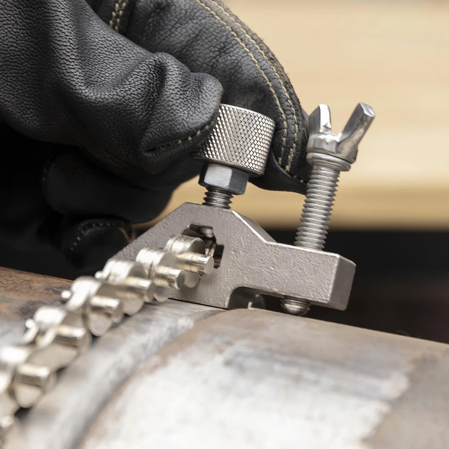 Strong Hand Tools, The Python, Pipe Alignment Chain Pliers, Adjustable Stainless-Steel Contacts, Replaceable Nickel Plated 48" Chain, 14" Max Diameter, PCA2048