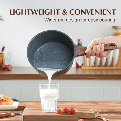 SENSARTE Nonstick Sauce Pan with Lid Saucepan Set, Swiss Granite Coating Sauce Pot Kitchen Cooking Pot, Induction Comptable, Free of Intentionally Added PFOA, 1.5 + 2.5 QT