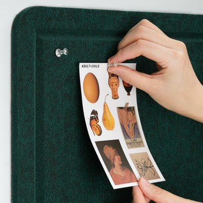 Large Bulletin Board - 60 x 36 Inches, Decorative Felt Pin Board for Wall - 5' x 3' Foldable Photo Display Board with Self-Adhesive Tape, Includes 20 Push Pins - Dark Green