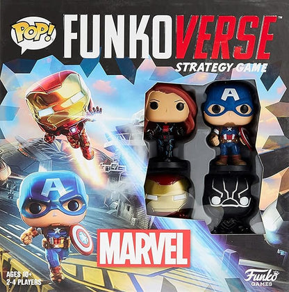Funko Games Funkoverse: Marvel 100 4-Pack - Black Panther - Marvel Comics - Light Strategy Board Game for Children &amp Adults (Ages 10+) - 2-4 Players - Collectible Vinyl Figure - Gift Idea