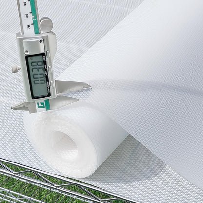 Hersvin Shelf Liners 12 in x 20 ft Thickened EVA Drawer Mats, Non-Adhesive Cupboard Pad, Kitchen Cabinet Lining Fridge Cushion (Transparent Diamond, 30.5x610cm)