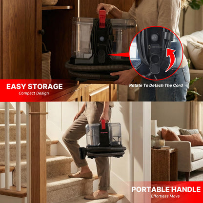 Shop-Vac Portable Carpet Cleaner Machine with 212℉ Steam & Heating System, 4 Cleaning Modes Upholstery Cleaner with Versatile Tools for Car, Rug, Couch, Bathroom, Kitchen Messes, 5430270