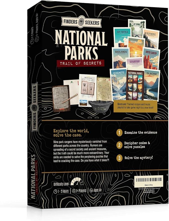 Mystery Game | National Parks Trail of Secrets – Be a Detective and Investigate an Unsolved case Escape Room Puzzle Game for Date Night Family Night or Solo.