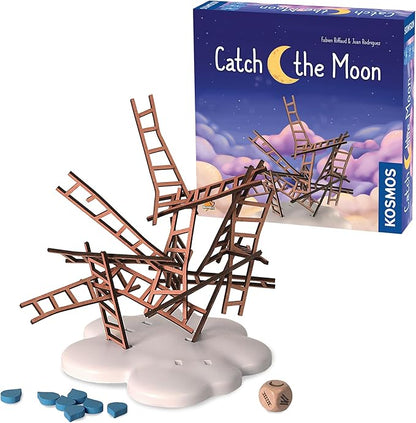 Catch The Moon | Dexterity Stacking Board Game for 1 to 6 Players | Beautiful Design &amp Whimsical Theme Balance Wooden Ladders to Reach The Moon | Family Game Night Favorite | Ages 8+