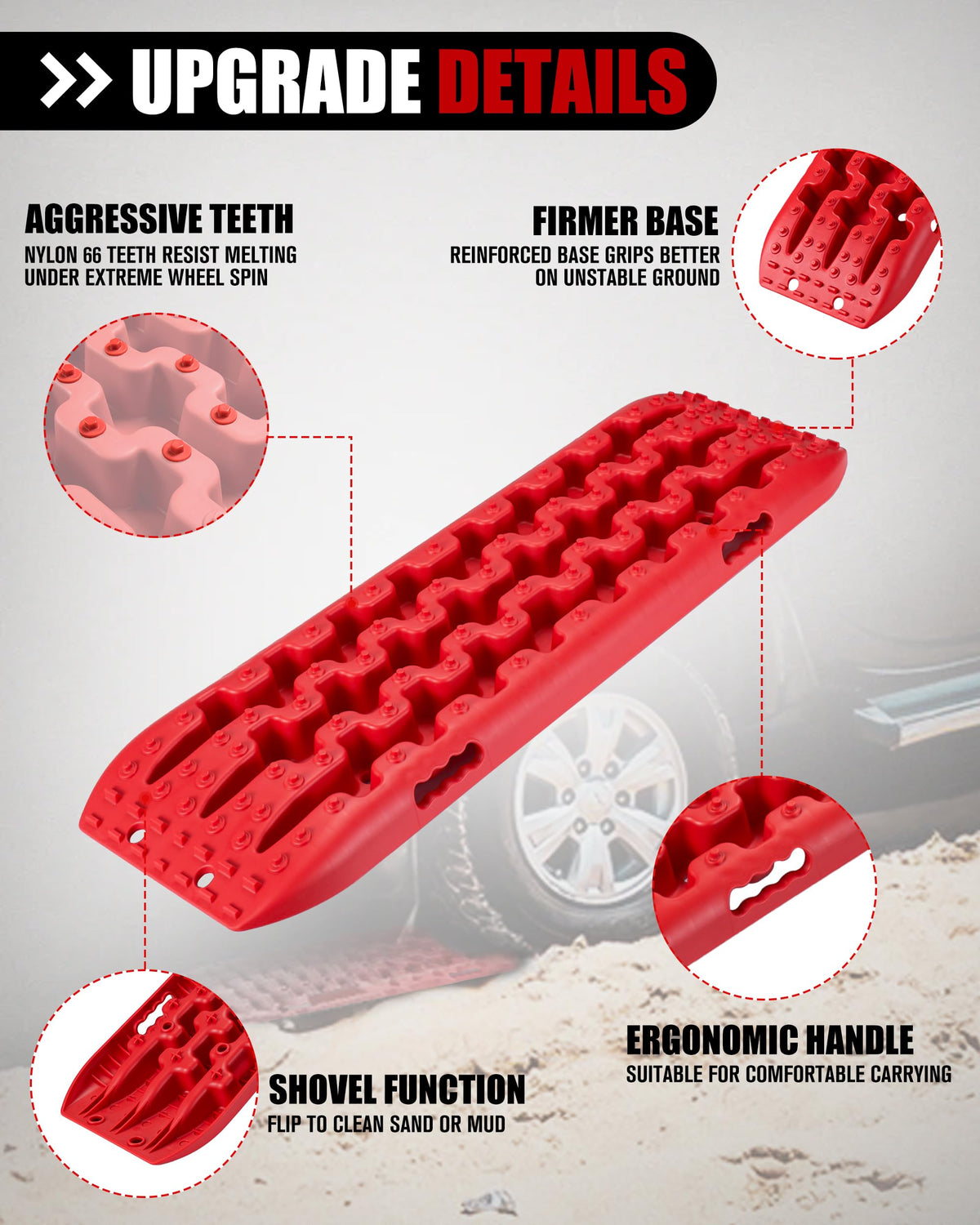 FieryRed Recovery Traction Boards, 2PCS with Mounting Kit