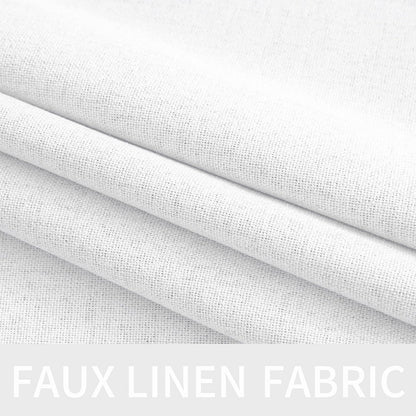 MIULEE 100% Blackout Linen Textured Curtains - Solid Thermal Insulated Bright White | 52 x 108 Inch (2 Panels) for Luxury Bedroom Decor