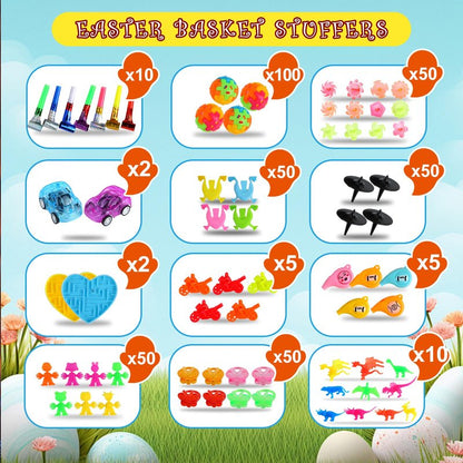 600 Pcs Easter Basket Stuffers for Kids Party Favors,Easter Fillers,Fidget Toys,Bulk Easter Toys,Stocking Stuffers Birthday Gifts,Carnival Treasure Classroom Prizes Box,Pinata Fillers,Easter Egg Hunt