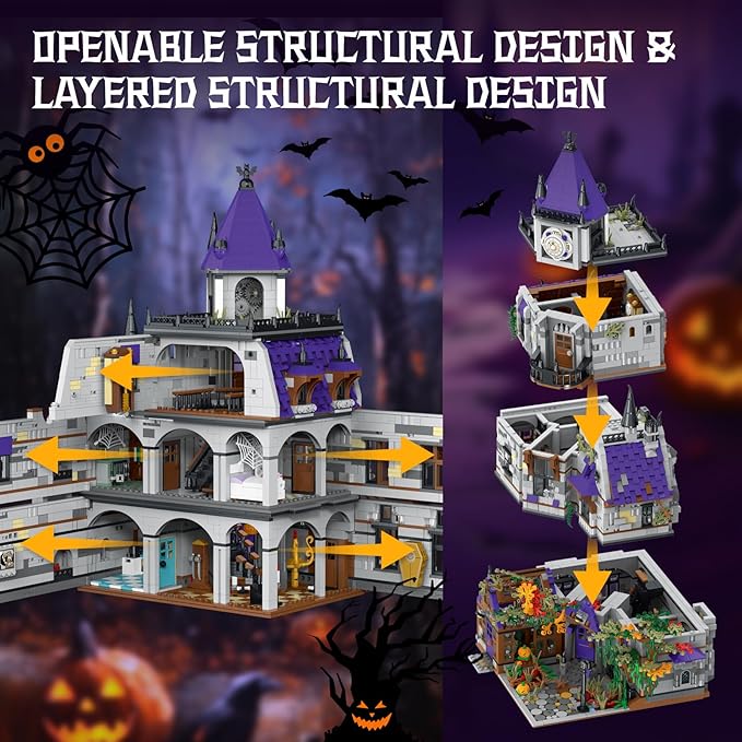 JMBricklayer Medieval Castle House Building Set for Adults Ideas House Model Toy Construction Set with LED Lights Medieval Mystery Mansion Collectible or Home Office Decor Gift for Adult 30121
