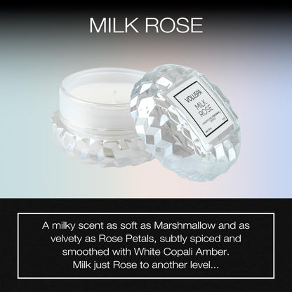 Voluspa Milk Rose, Macaron Candle, 1.8 Ounce, 15 Hour Burn Time, Coconut Wax for Clean Burning, Handcrafted in The USA
