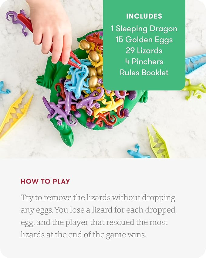 SimplyFun Dreaming Dragon - A Game for Kids Based on Steady Hands Concentration and A Little Luck - 2 to 4 Players - Kids Game Ages 6 &amp Up