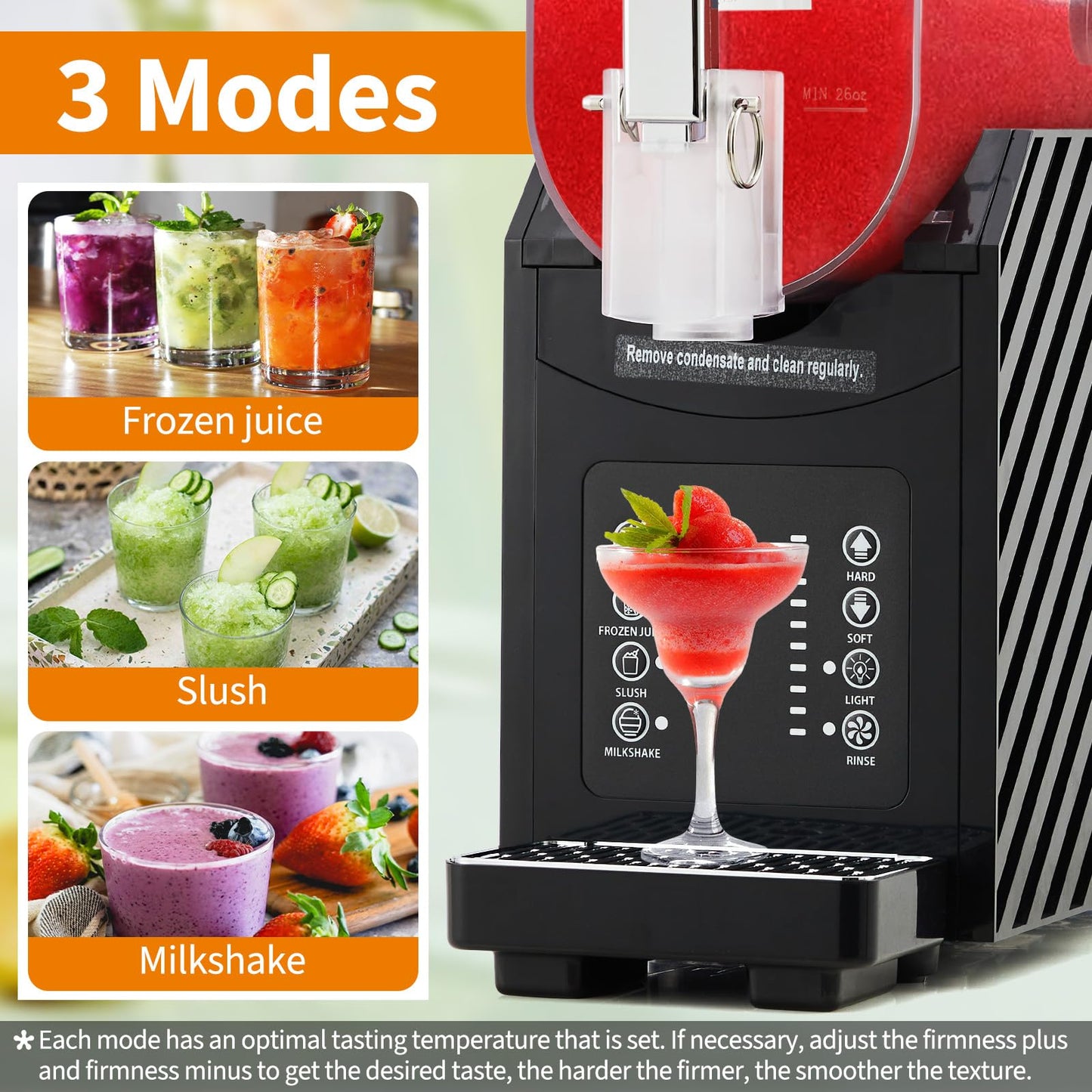 SierraSquad 84oz (2.5L) Slushie Machine with 3 Preset Modes - Frozen Drink Maker for Slush, Frappe & Milkshake, LED Display, Auto-Clean & One-Touch Dispensing for Home & Party Use