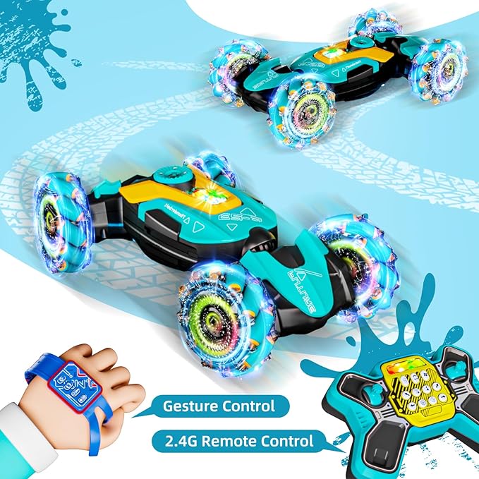Gesture Sensing RC Stunt CarRemote Control Car Toys for Ages 5-134WD All-Terrain with 360° Flips &amp LED Music Show3-6 Year Old Boy Birthday GiftIndoor/Outdoor Play &amp Gifts for Boys Toys Ag
