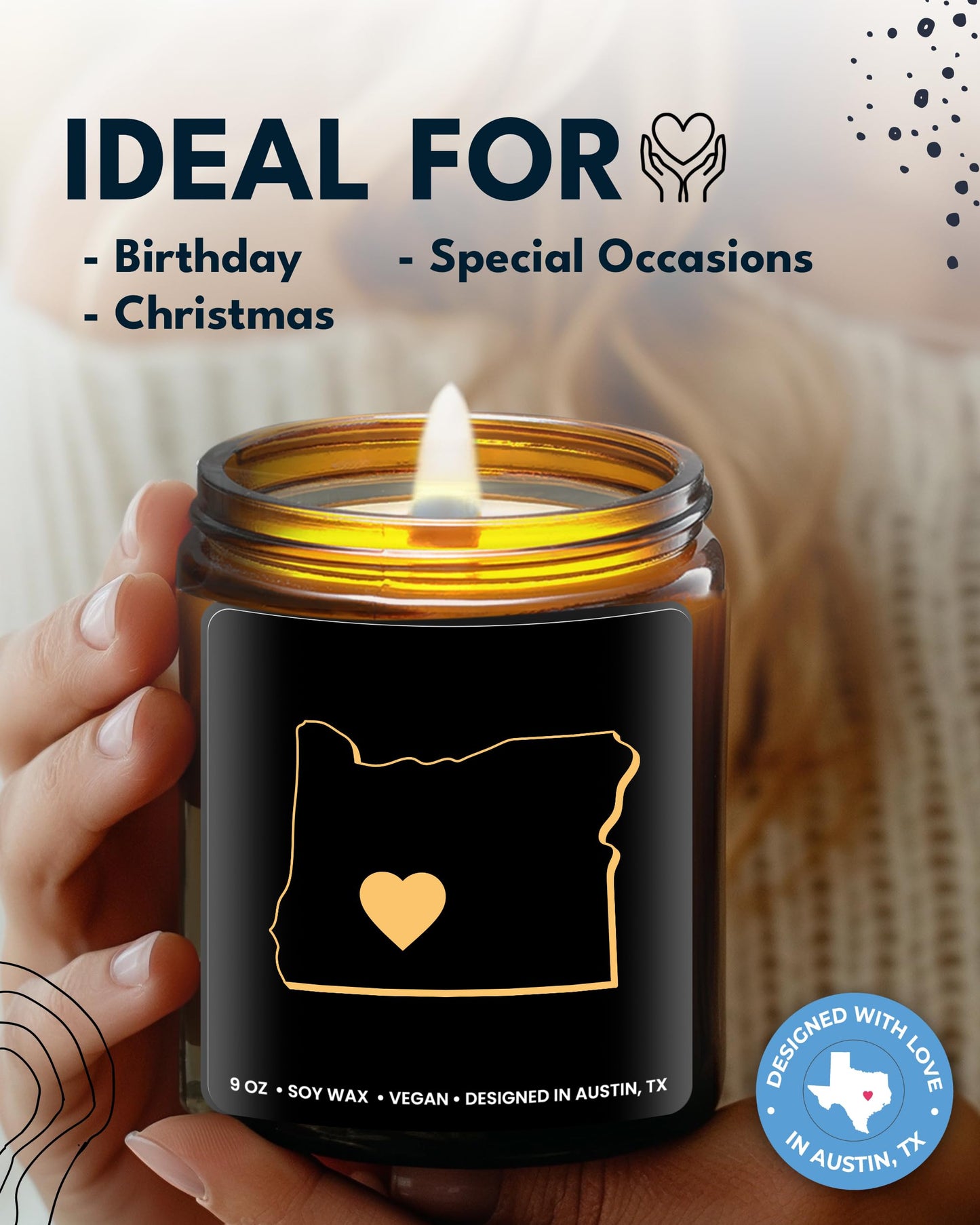 Oregon Candle, Unique Oregon Themed Gifts for Men and Women, Best State Souvenir Gifts for Moving Away, Thoughtful Home Sick Presents, Ideal for Birthday, Christmas, Graduation, Gift Ready