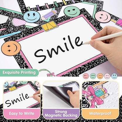 Trandraft 16 Pcs Magnetic Write Wipe Organization Chart Classroom Dry Erase Labels Learning Objectives Board for Whiteboard Goals Targets Classroom Teaching Supplies (Artwork)