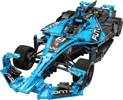 1:8 Scale FE Electric Formula Race Car Building Set Aerodynamic Design with Halo Anti-Collision Frame &amp Large Tail Fin Independent Suspension &amp Steering Quick-Install for Remote Control Ag